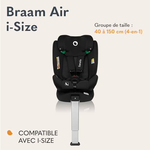 Lionelo ​​Braam Air i-Size Black Carbon — Siège-auto bébé